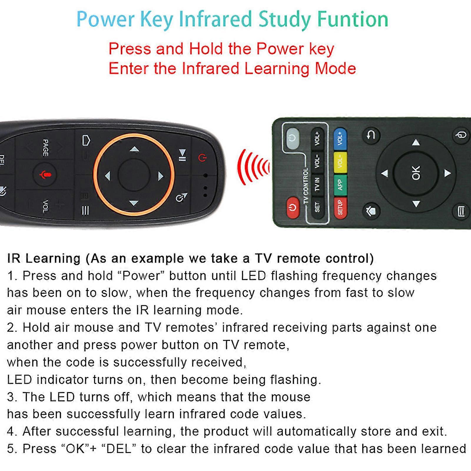 G10 2.4GHz Wireless Remote Control with USB Receiver Voice Control for Android TV Box PC Laptop Notebook Smart TV Black