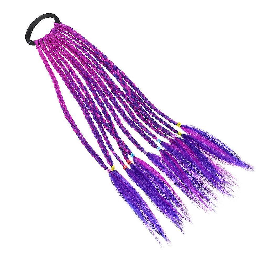Purple Kids Wig Braid Headdress for Parties and Festivals Synthetic Material Fun Photo Prop Size 1 Count