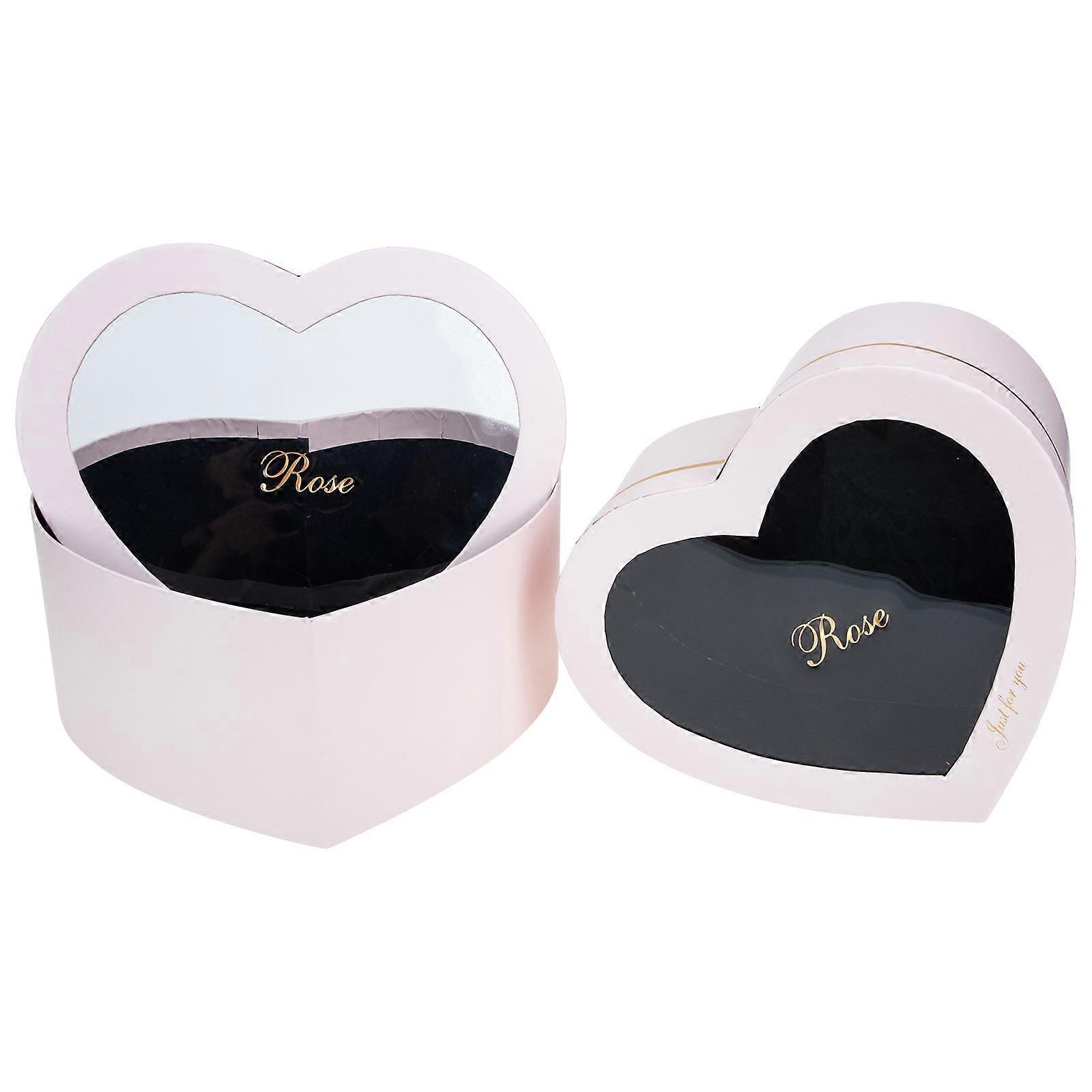 Flower Boxes with Transparent Window Design for Heart-shaped Packaging