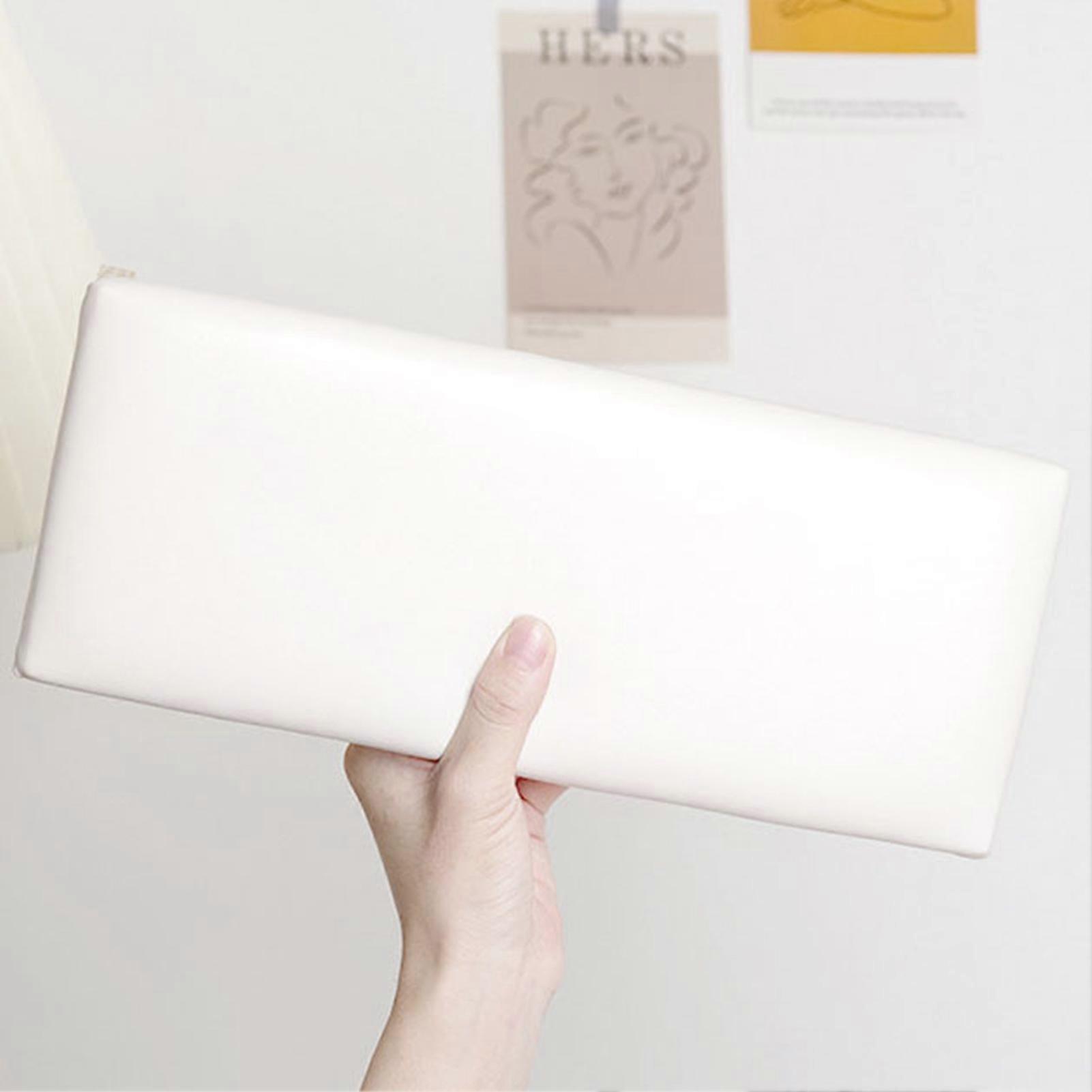 Japanese Style Nail Arm Rest Soft PU Leather Double Layer Wood Manicure Hand Pillow Table Cushion White 