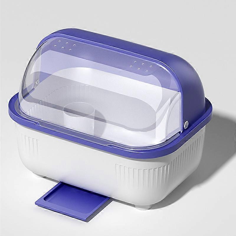Household Dustproof Kitchen Tableware Storage Box Tableware Drain Rack S (Purple)