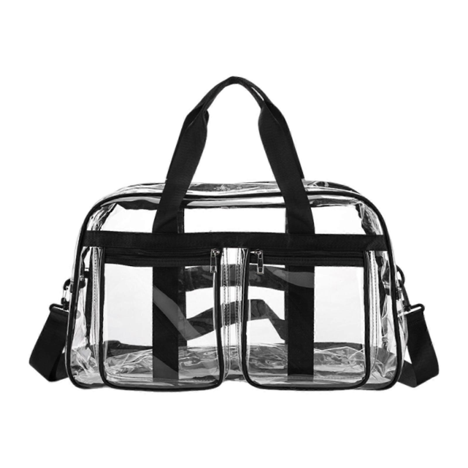 PVC Clear Tote Bag with Handle Women's Shoulder Bag for Commuting Travel Beach