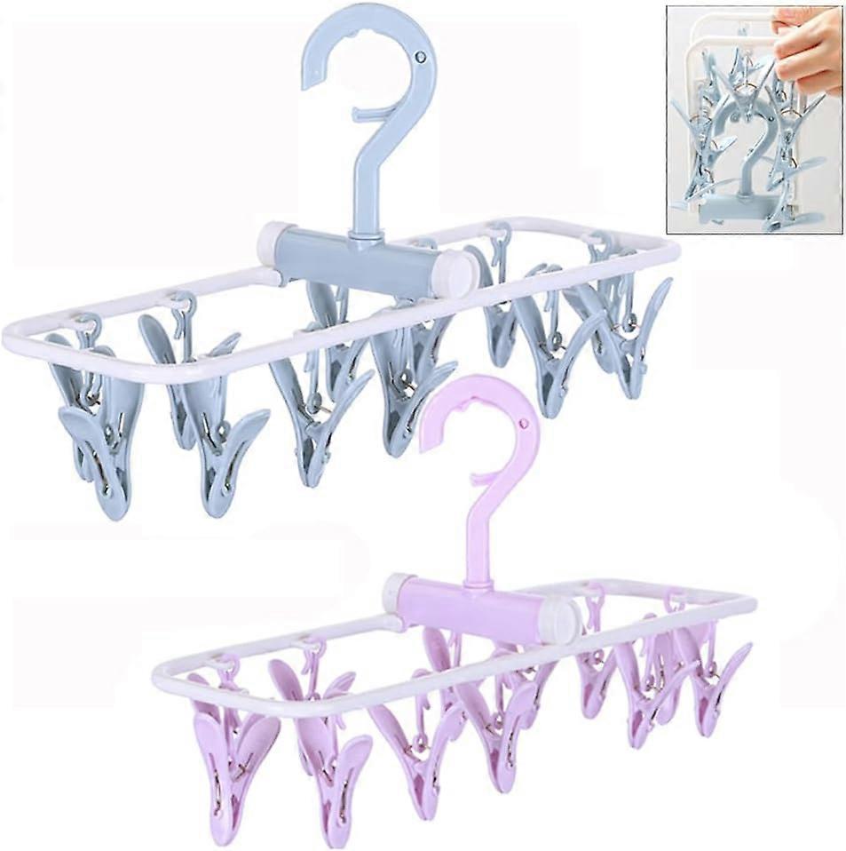 Clothes Drying Rack 2-Pack Small Folding Portable Underwear Hanger
