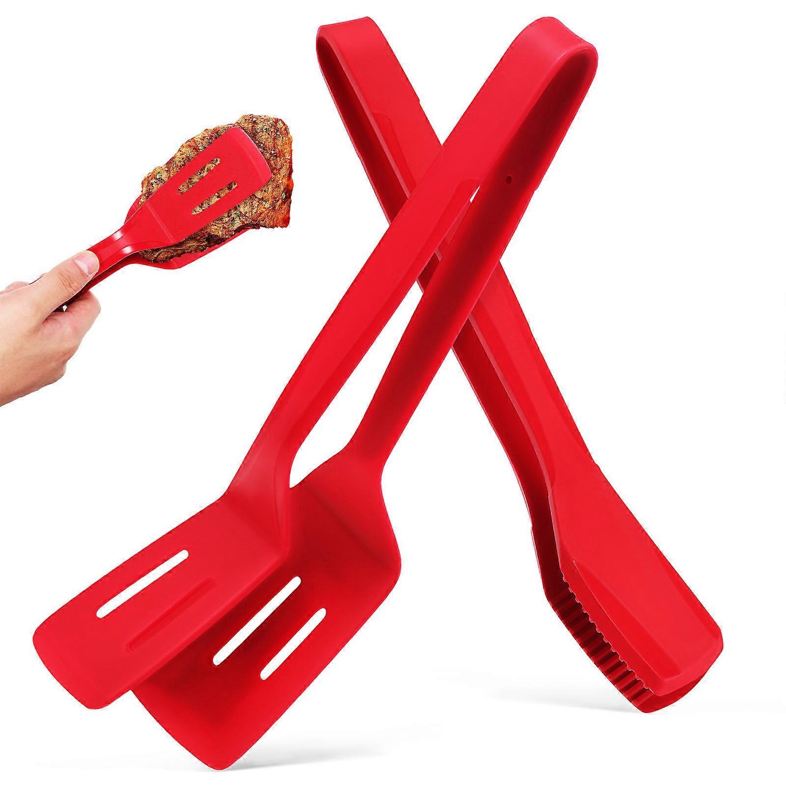 1 Set Silicone Kitchen Spatula Set with Tongs and Frying Clamp for Grilling
