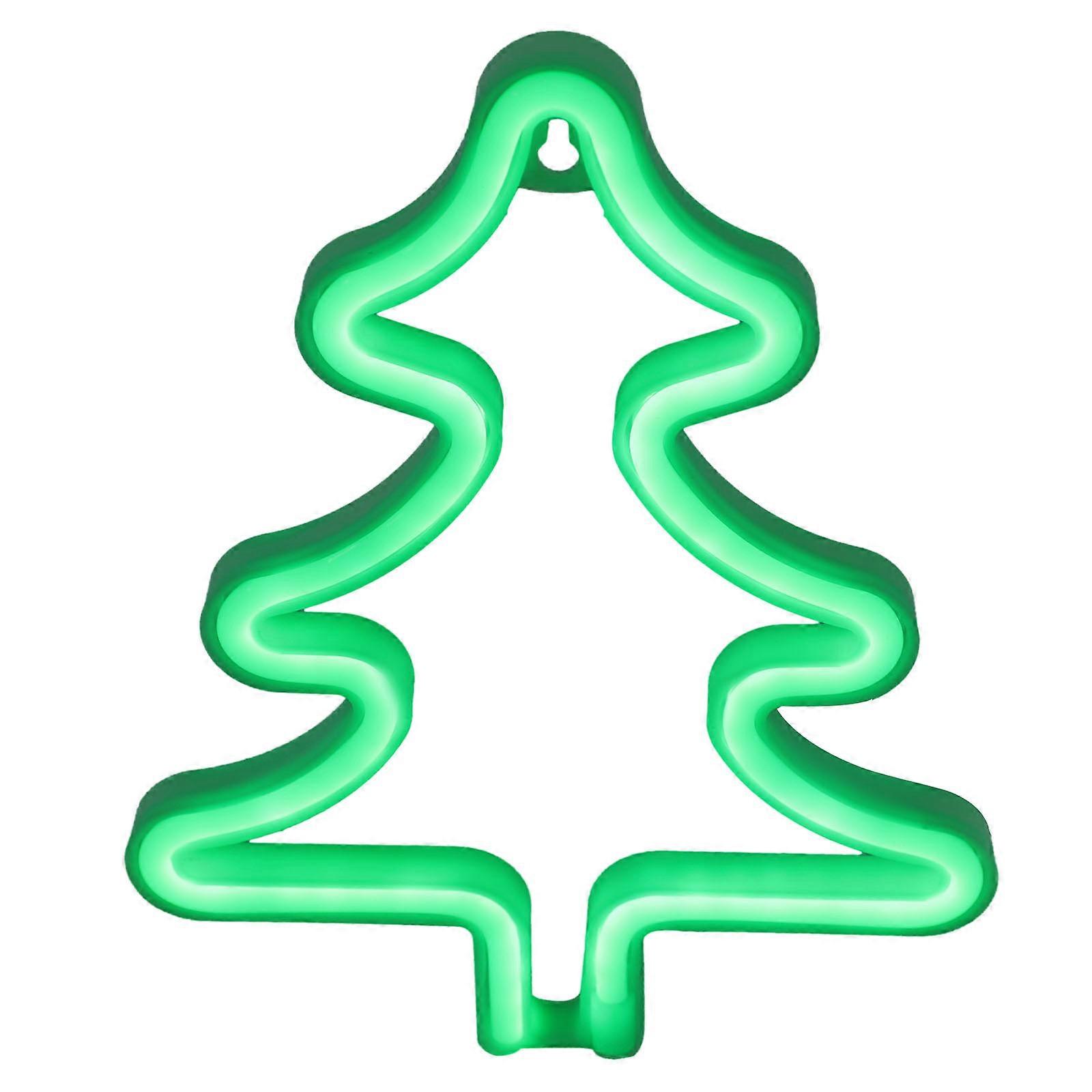 Christmas Tree Shaped Neon Light Ornament For Festive Atmosphere 24x18cm Gentle Lighting 1Set