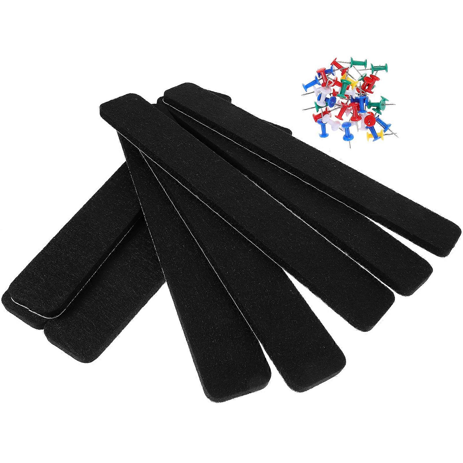 Black Felt Bulletin Board Strip for Wall Message Leave Note Safe Home Office Accessories 3 pcs