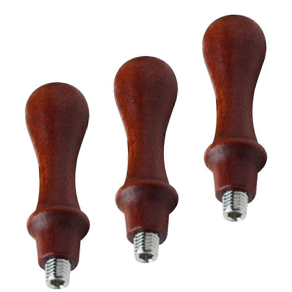 Brown Universal Wax Seal Stamp Handle for Crafts with Durable Synthetic Material and Comfortable Grip 3Pcs