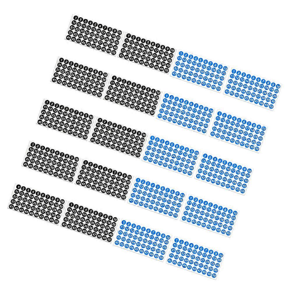 Multi-Use Digital Number Sticker Labels For Outdoor Events In Assorted Color 20 Sheets Detachable