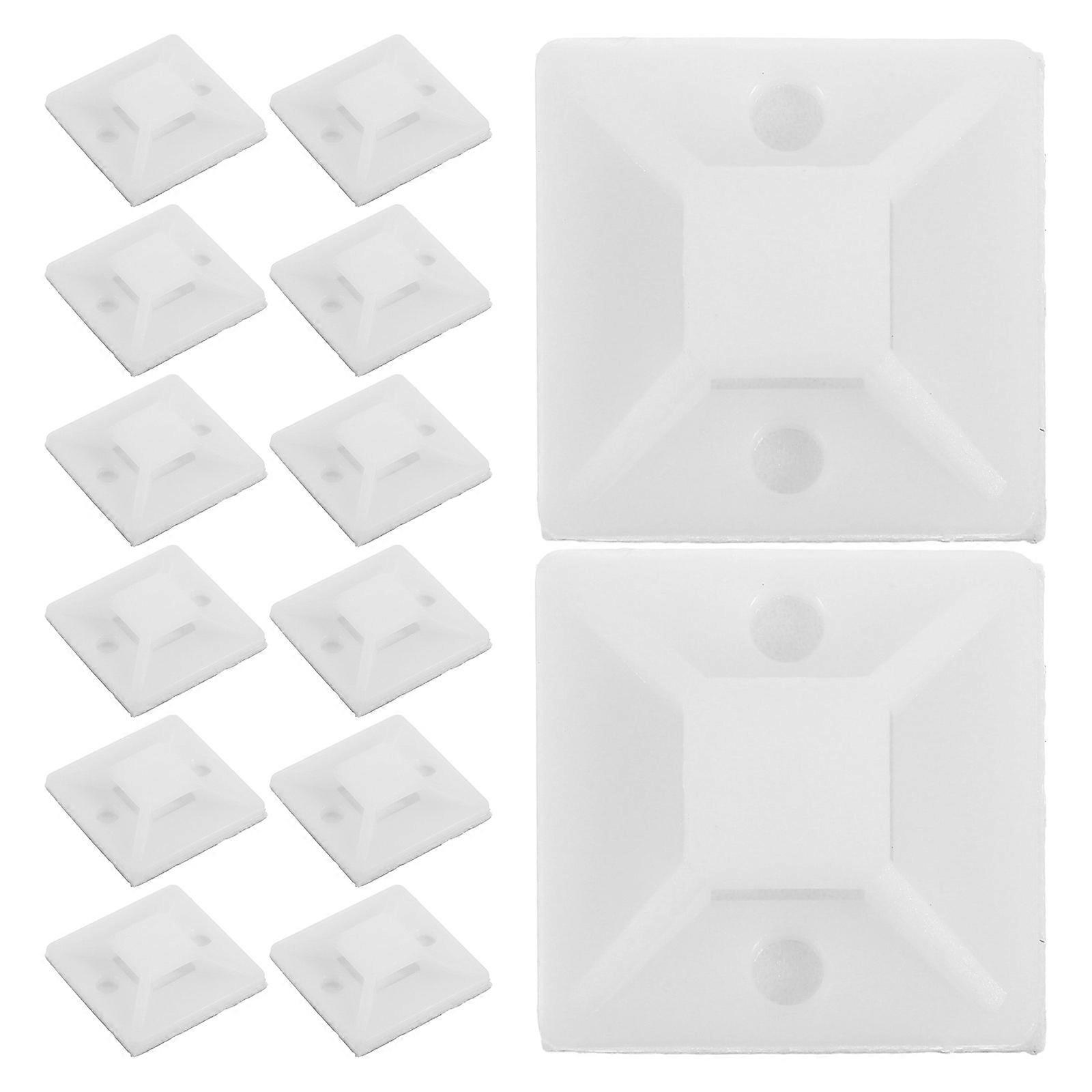 100pcs Self Adhesive Reusable Mounting Pads for Cable Organization with PE Material White Color