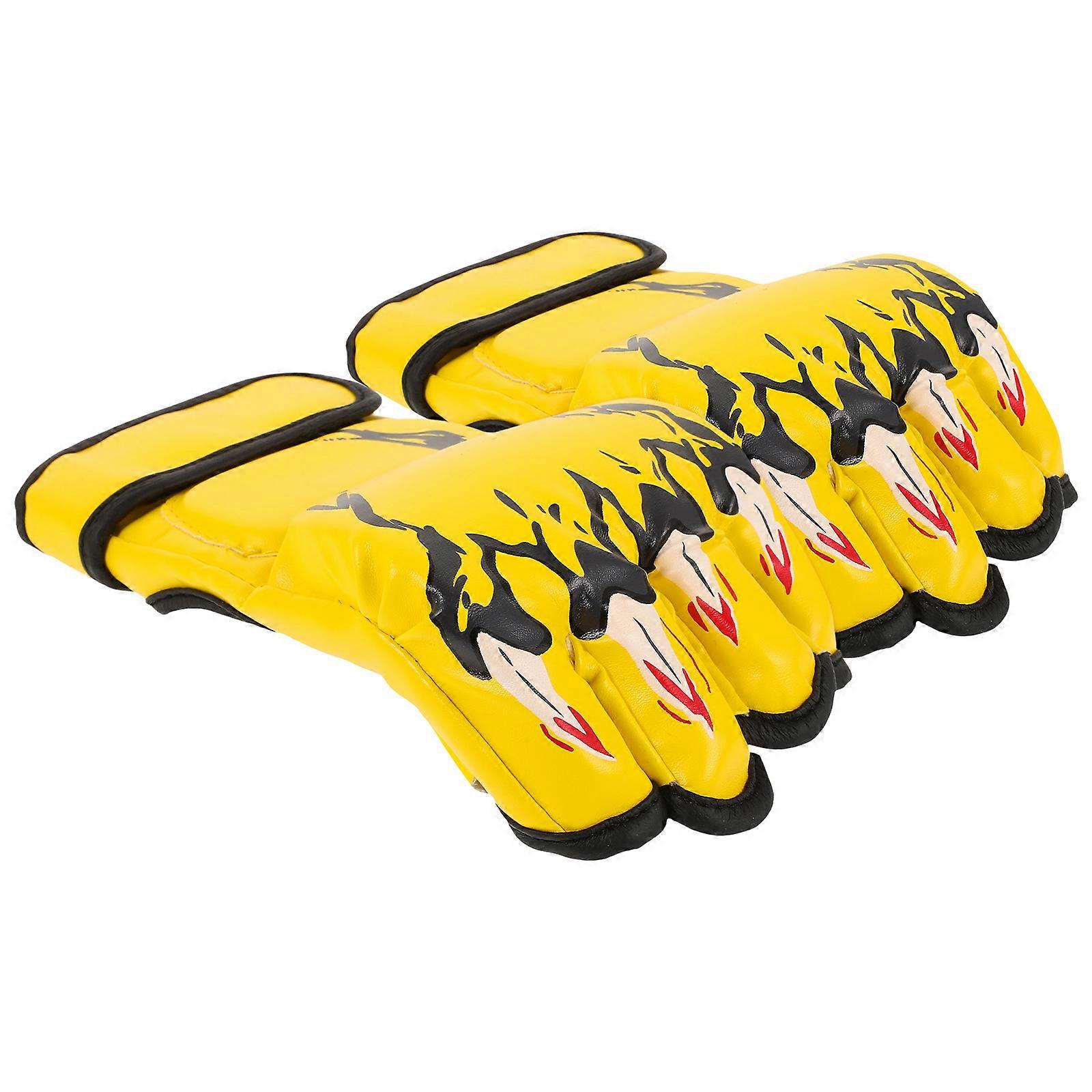 Half Finger Kickboxing Gloves with Wide Wristband for Men and Women – Durable Protective Boxing Mitts for Sparring and Martial Arts