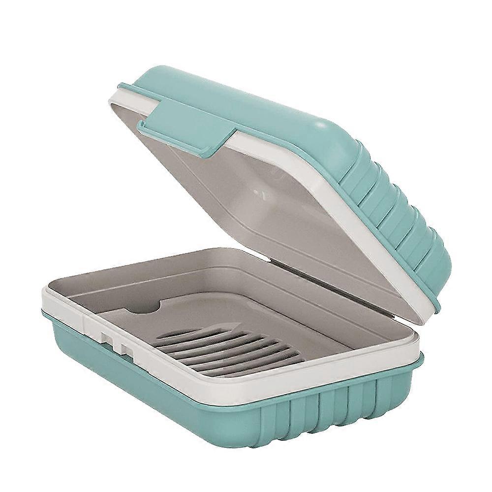 Soap Dish Box With Lid 2-Layer Portable Soap Holder Container For Travel