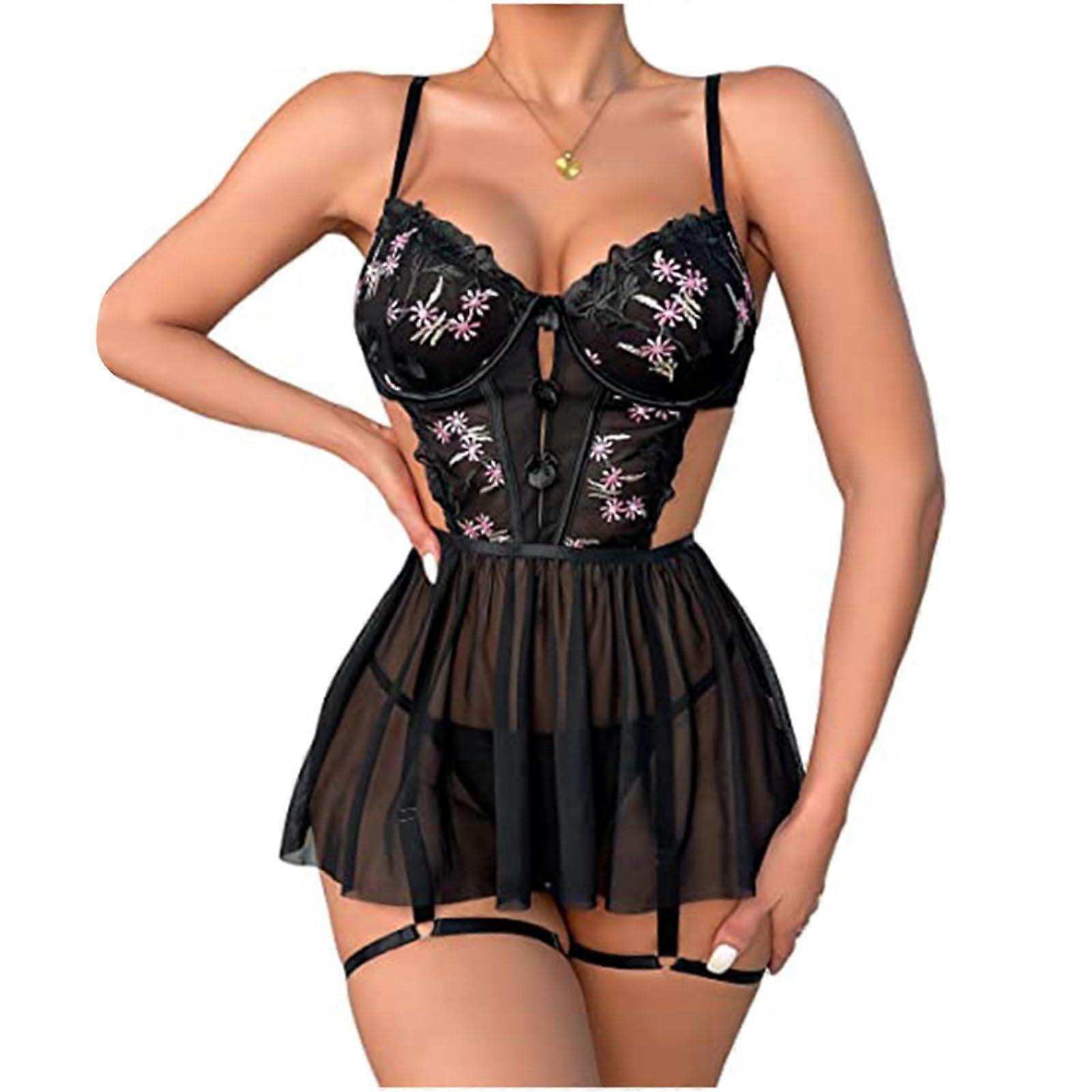 Sexy Underwear for Women, Lace Underwear Set, Bra And Panties, Black, Size M, Garter Lingerie, Luxury Lingerie