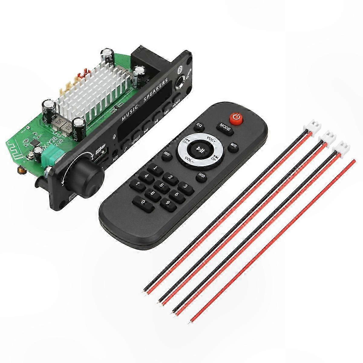 100W Dual Channel 12V Bluetooth 5.0 o Amplifier MP3 Player with FM Radio and TF Card Support