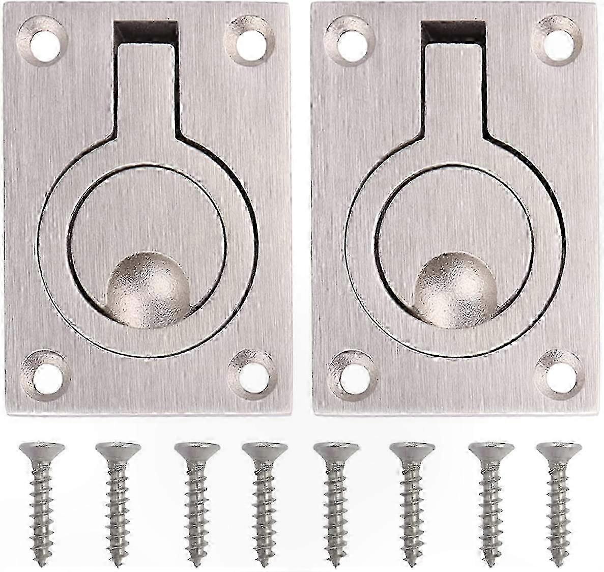 Stainless Steel Flush Ring Pull Handle - 2 Pack
