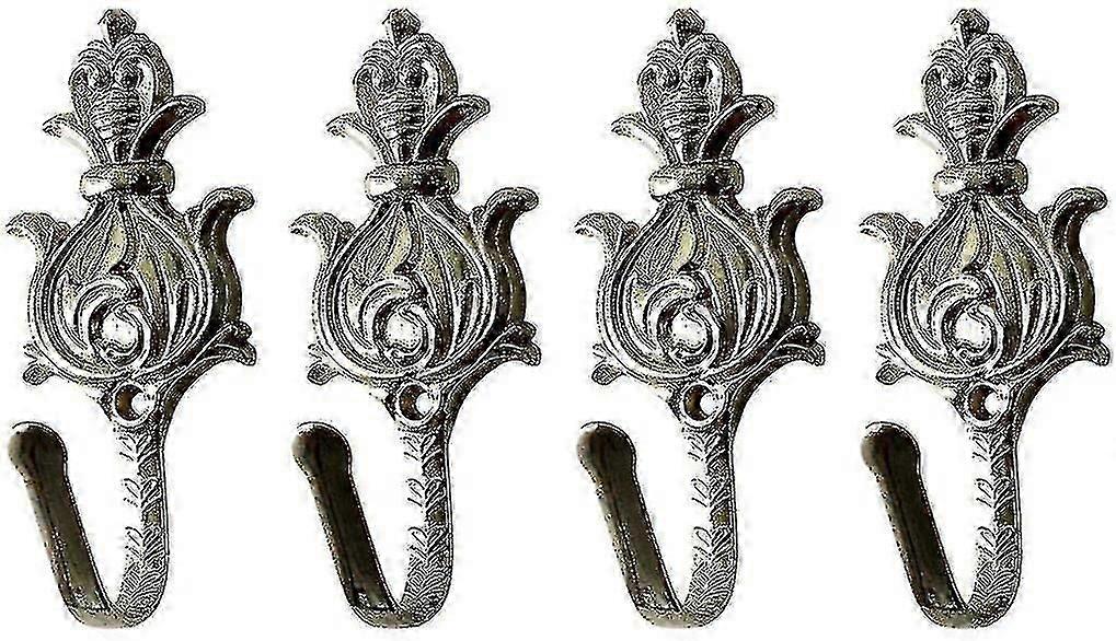 Vintage-Style Zinc Alloy Curtain Tiebacks with Owl Hook Design (Set of 4)