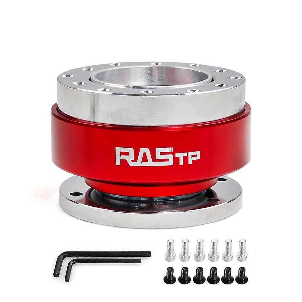 Steering Wheel Quick Release 6-Hole Hub Adapter Boss Kit Compatible With Most 6-Hole Steering Wheel Hubs Red