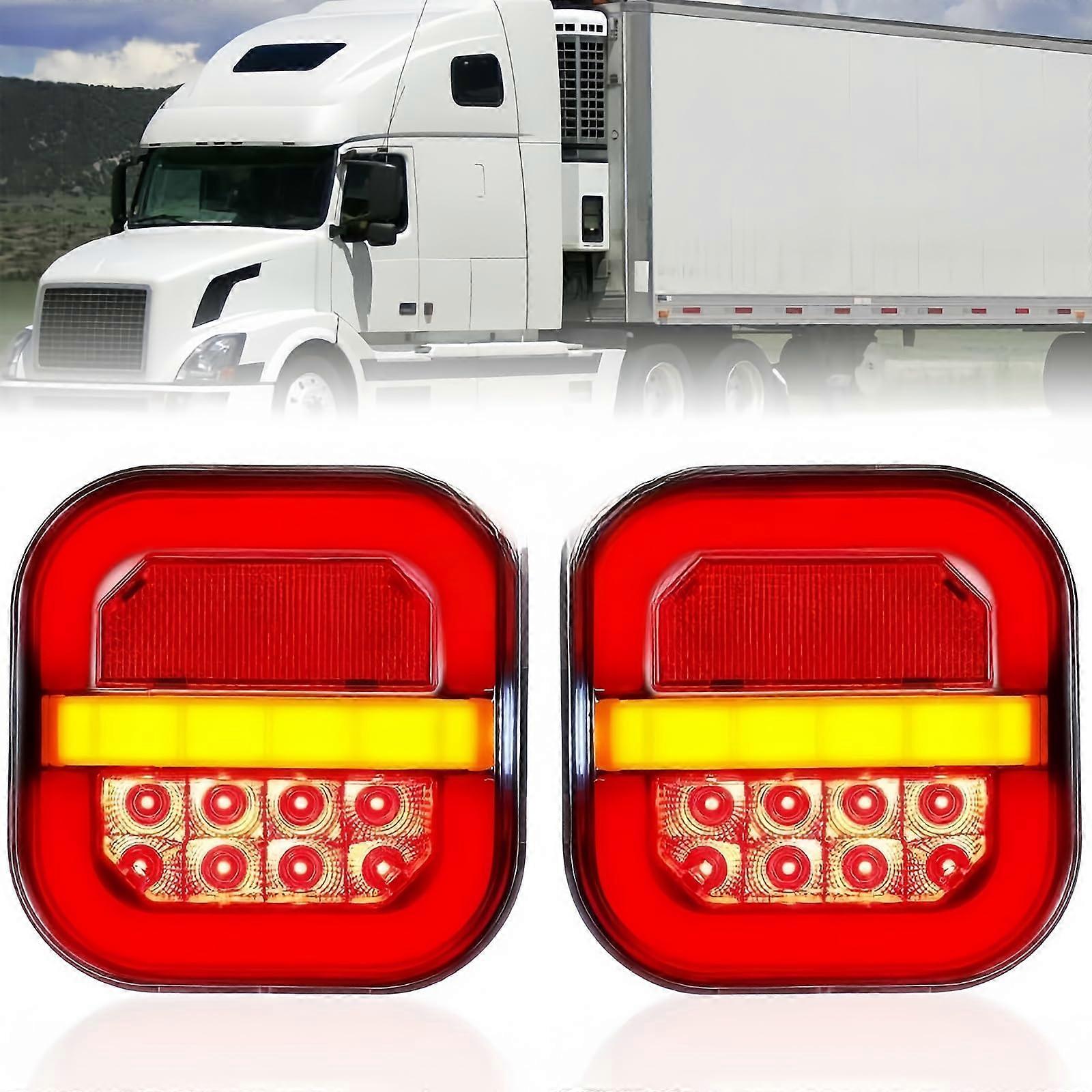 Trailer Tail Lights 12V-24V Waterproof Set of 2 with 210mm Cable for Trailer Caravan Van RV Brake Indicator Functions