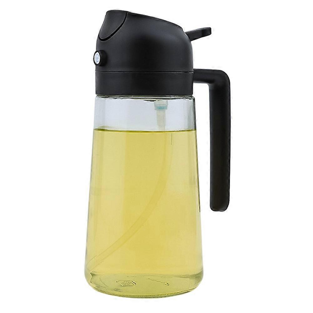 500ml 2 in 1 Heat Resistant Glass Oil Sprayer Leak Proof Press Type Oil Dispenser Bottle for Kitchen (BPA Free, No FDA)