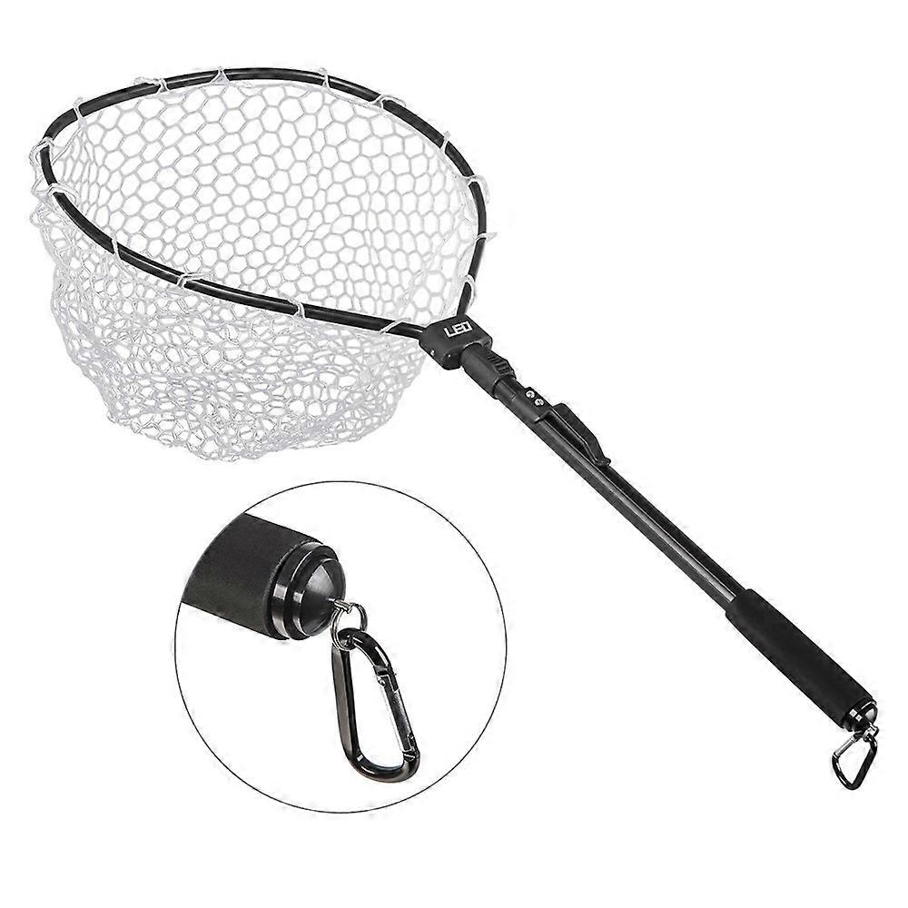 LEO 28079 Aluminum Alloy Frame Folding Fishing Net Portable Rubber Mesh Scoop Net