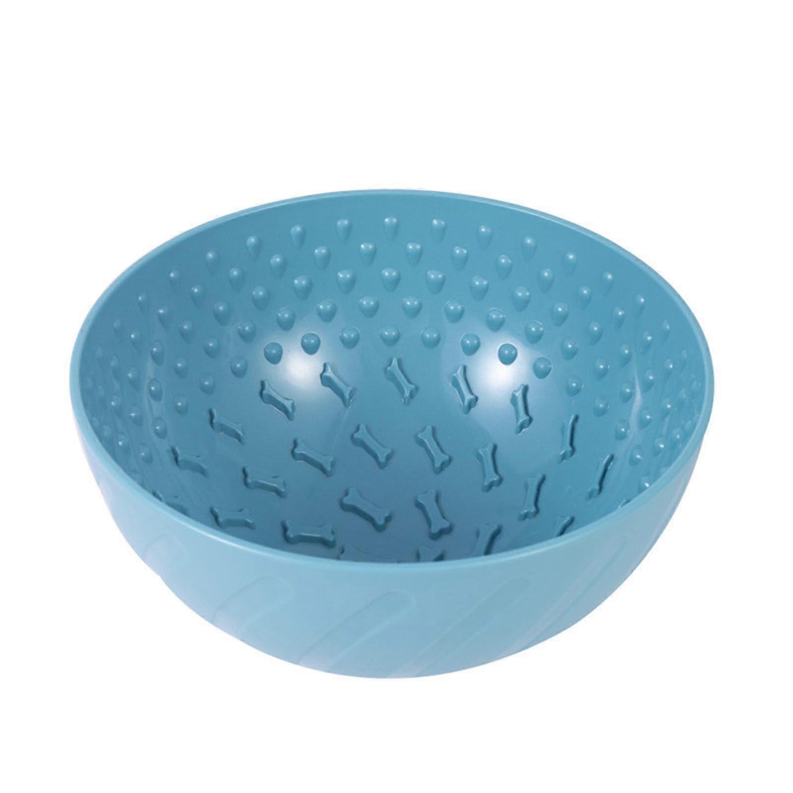 Dog Slow Feeders, Anti Tipping Design Dog Lick Bowl with Anti Slip Base (Blue)
