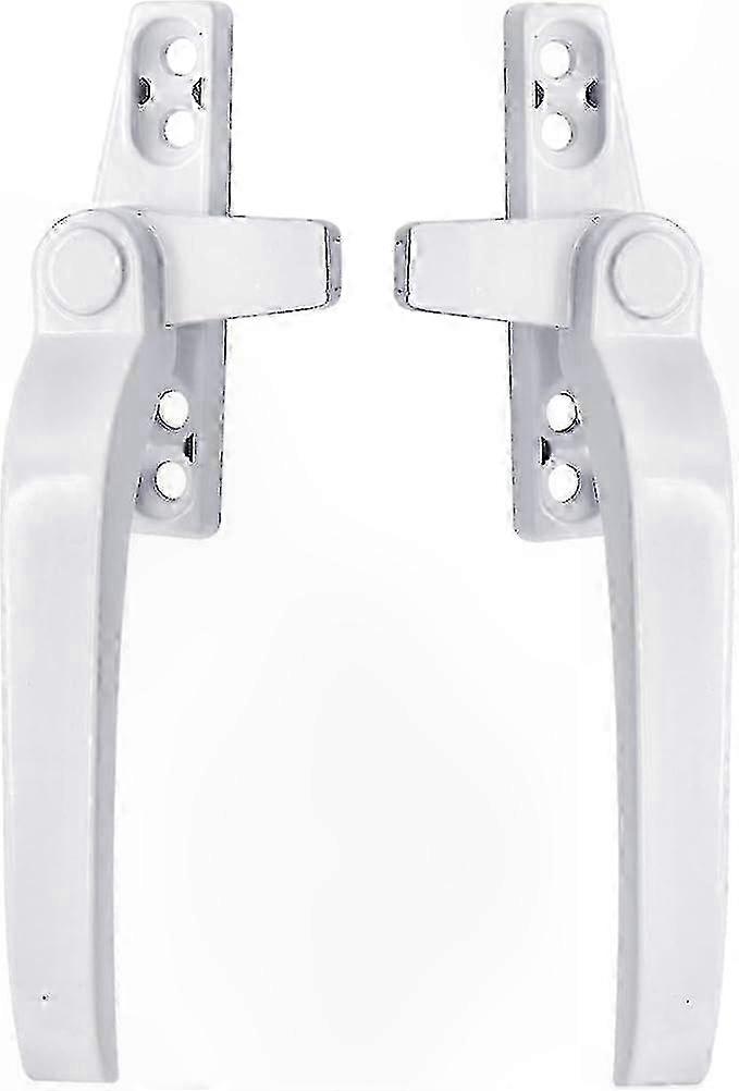 Universal White Aluminum Window Handles with Lock for PVC and Double Glazed Windows (Pair)