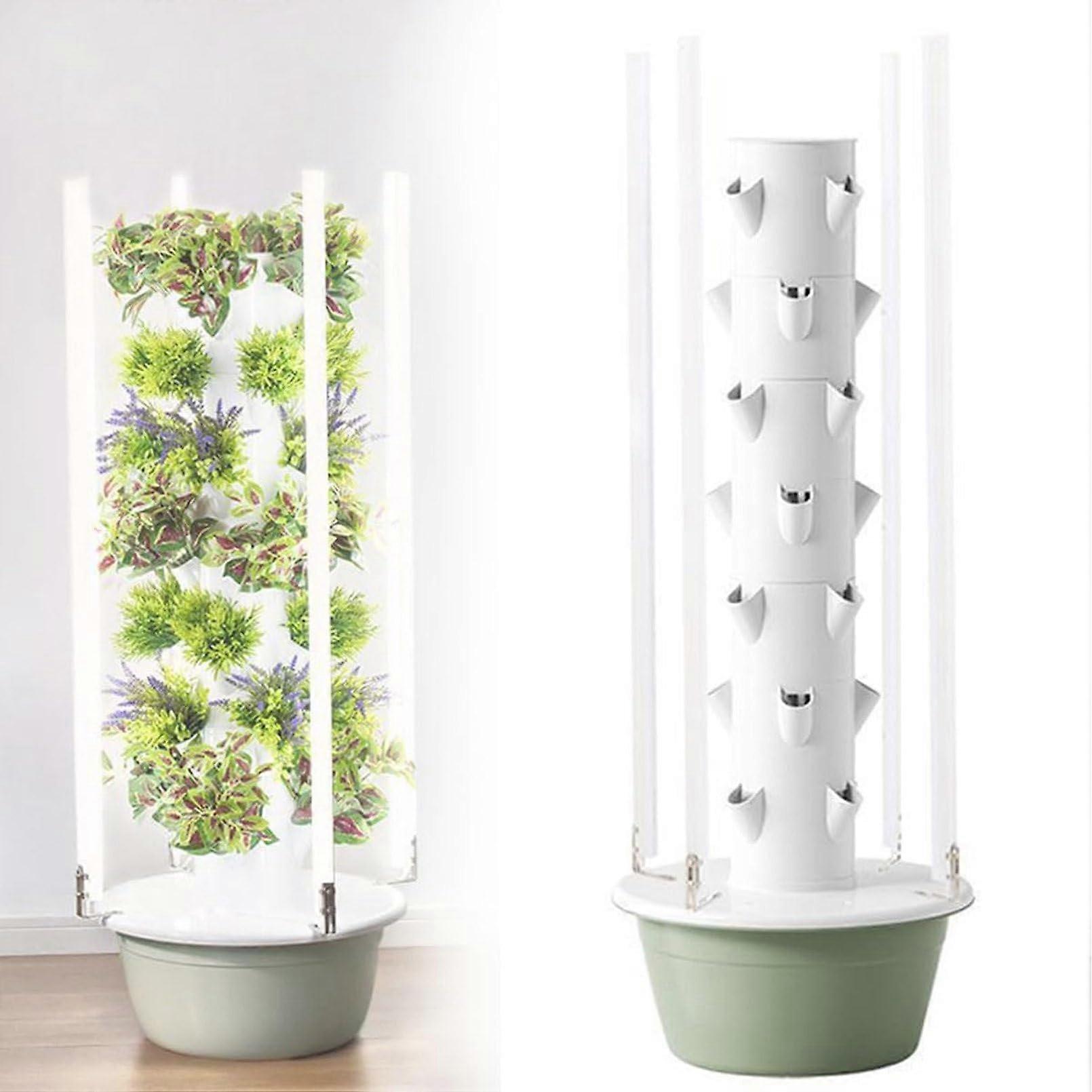Hydroponics Growing System Vertical Tower Garden with Automated Aeroponics, LED Grow Lights, Aquaponics Herb Garden Kit 9Layer