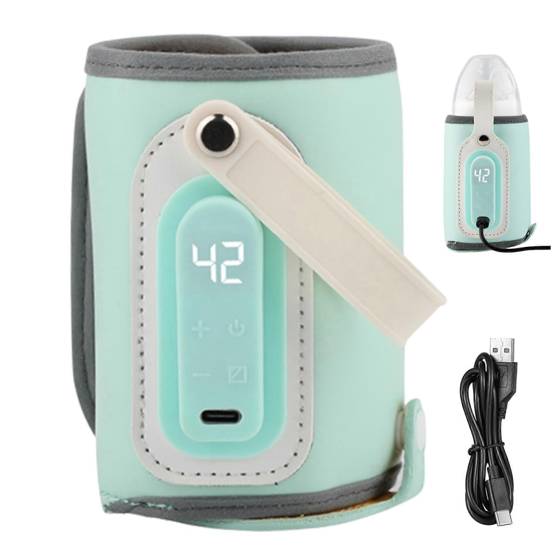 Baby Bottle Warmer USB Bottle Insulation Cover Warmer with Adjustable Temp Control & Display 21W Quick Charging Portable for Travel