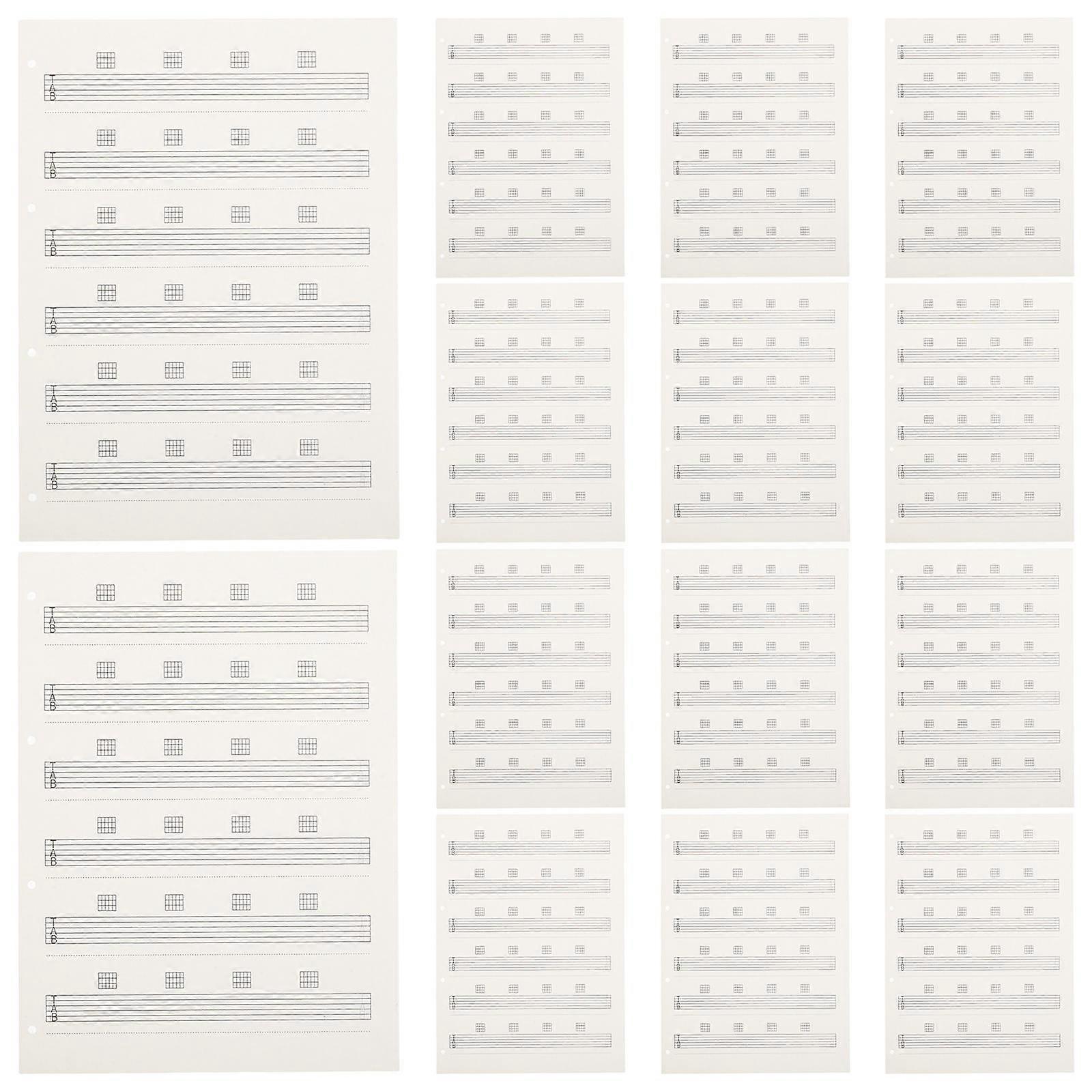 85PCS Blank Guitar Tablature Paper, Unlined Music Staff Sheets for Notebook Replacement, Durable & Portable, Smooth Writing for Beginners & Advanced