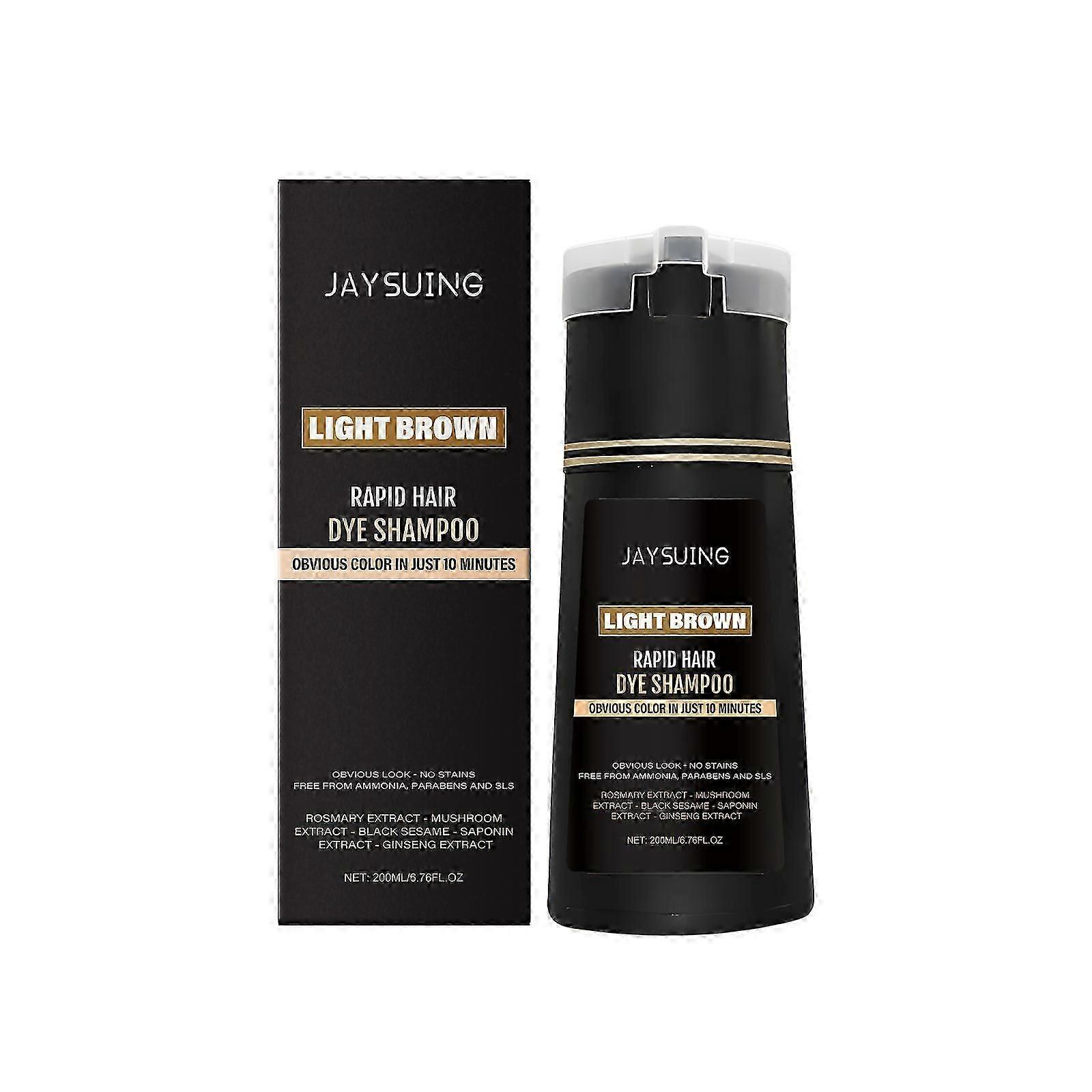 Jaysui Men's Light Brown Instant Shampoo for Daily Long lasting Color Protection and Nourishing Hair, Refreshing and Non greasy