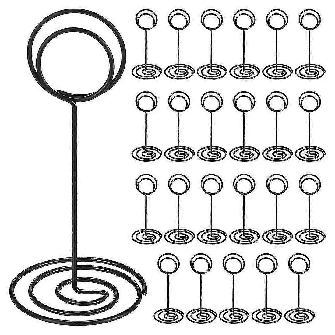 24 Pack Table Number Holder Wedding Table Name Card Holder Clips Picture Memo Note Photo Stand (Black)