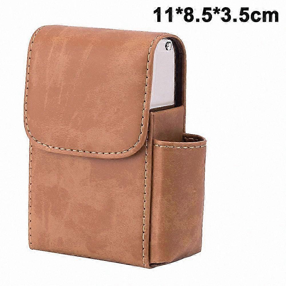 Tyylikäs synteettinen nahkainen tupakkakotelo, jossa on sytytinaukko ja vyöpidike unisex-käyttöön