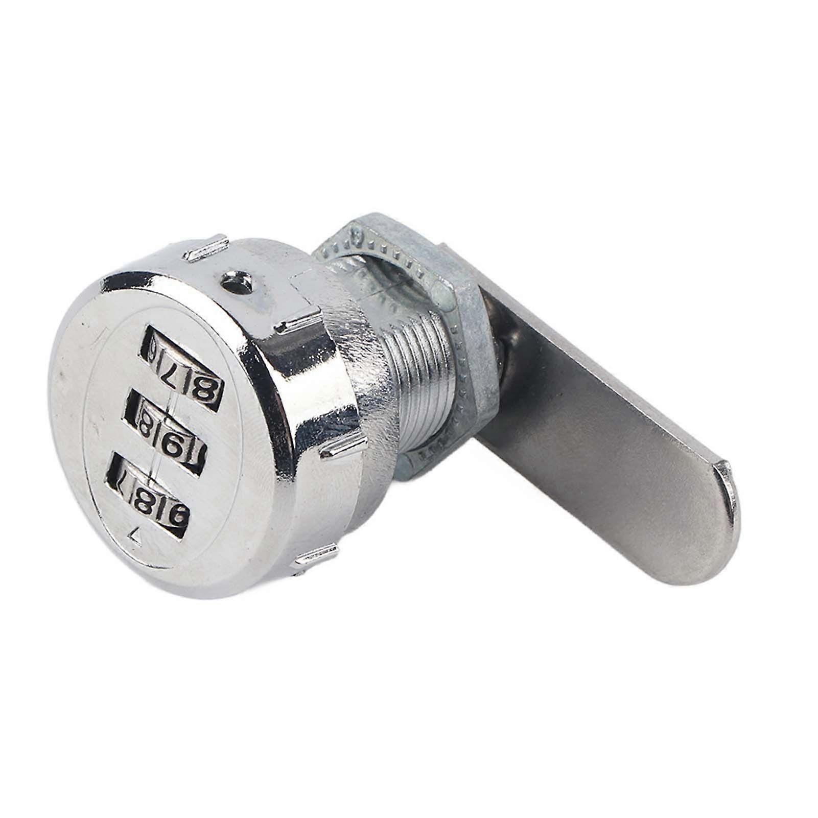 3 Digit Code Combination Cam Cabinet Silver Stainless Steel Convenient Password Security Coded Lock #1
