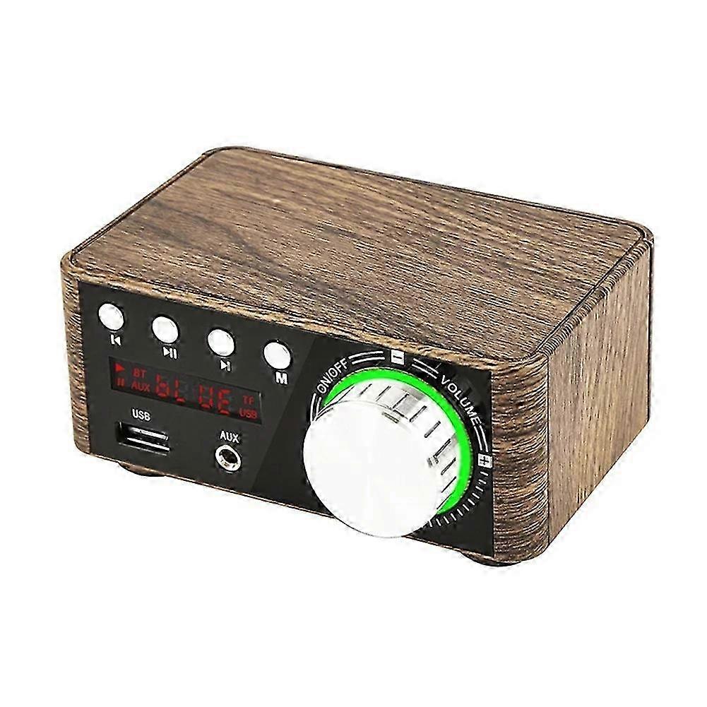 50W + 50W 100W Bluetooth 5.0 Amplifier Digital Audio Power Amp Wood