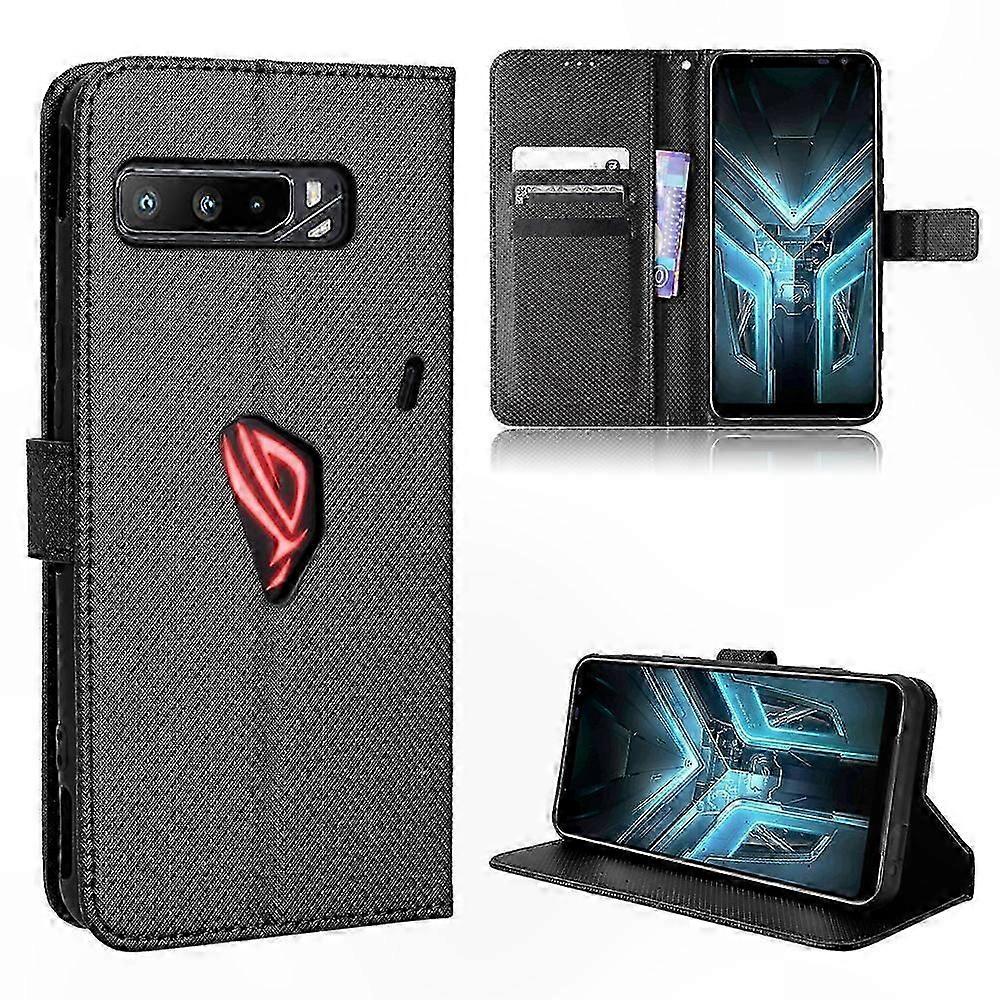 Wallet Case with Diamond Pattern for Asus ROG Phone 3, PU Leather Cover with Magnetic Closure and Card Slots