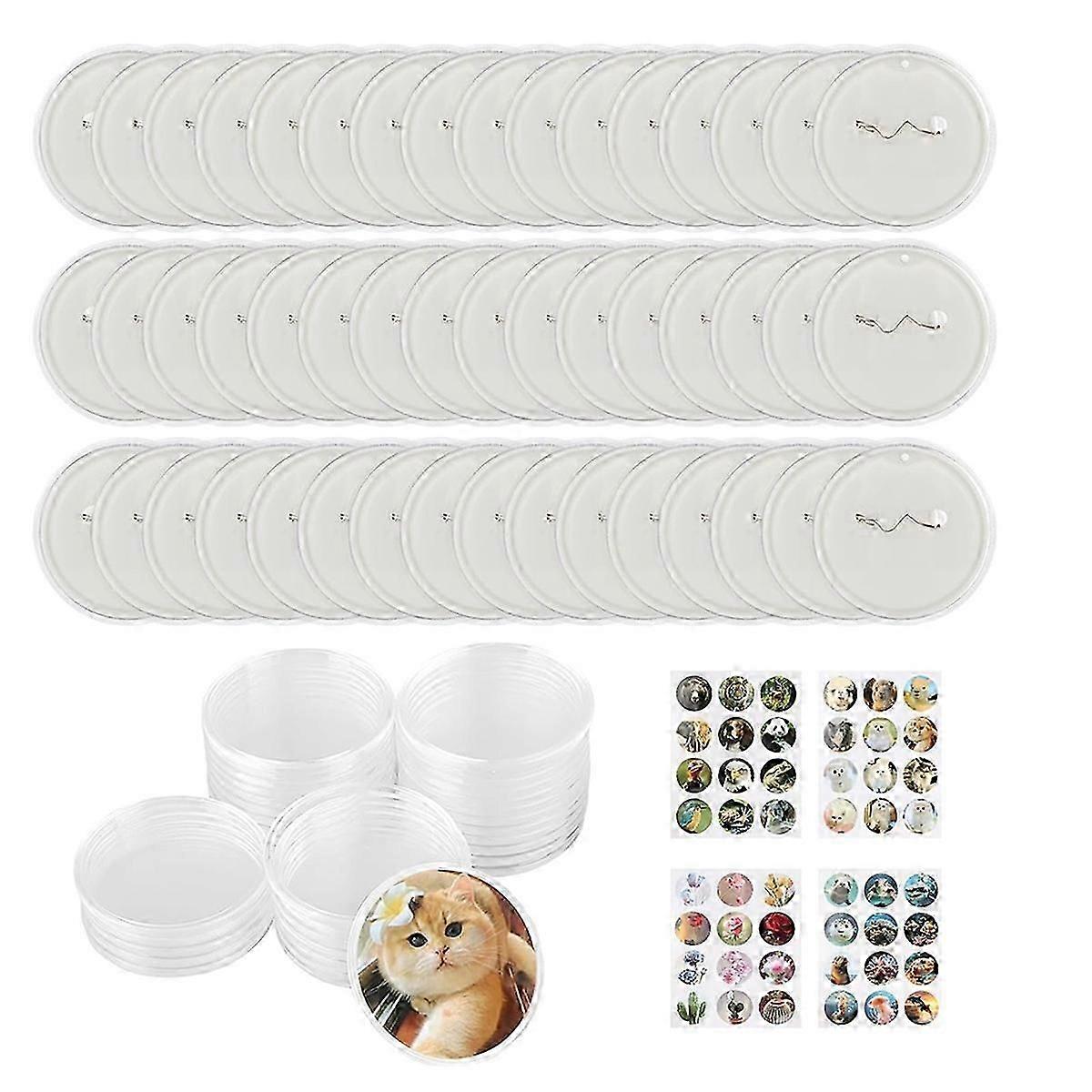 clear button pins for DIY badge maker 48 pack