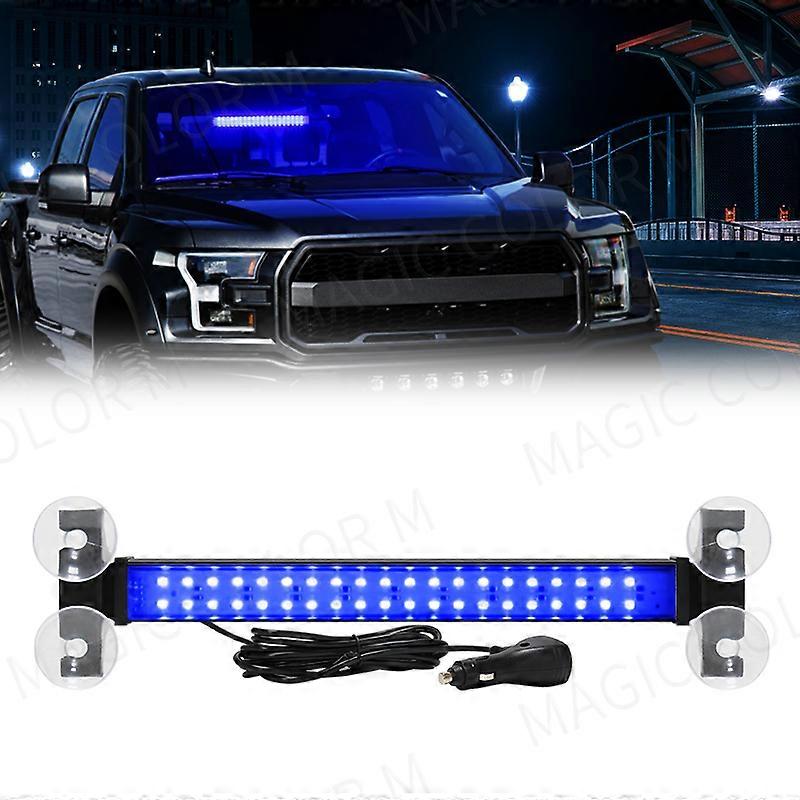 Applicable 40 LED Strobe Light Emergency Flash Warning Lamp Auto Windshield Bar Traffic Advisor Flashlight Red Blue Car Accessories 12V-24V