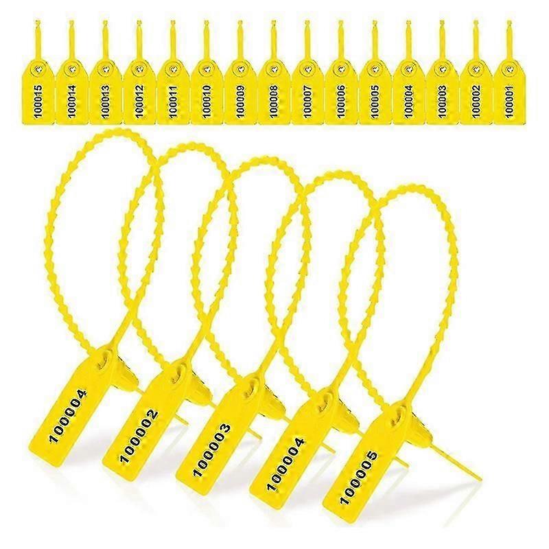 1000-Pack Plastic Tamper Seals, Fire Extinguisher Tags, Yellow
