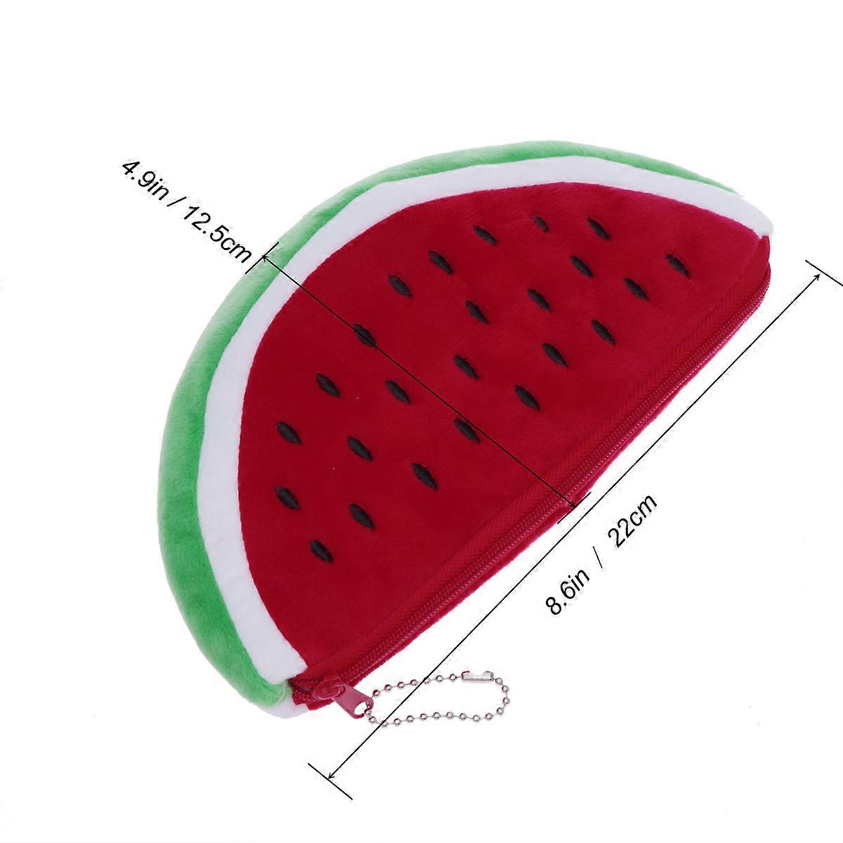 Red Cosmetic Pouch Watermelon Shape for Pencil Organizer Use