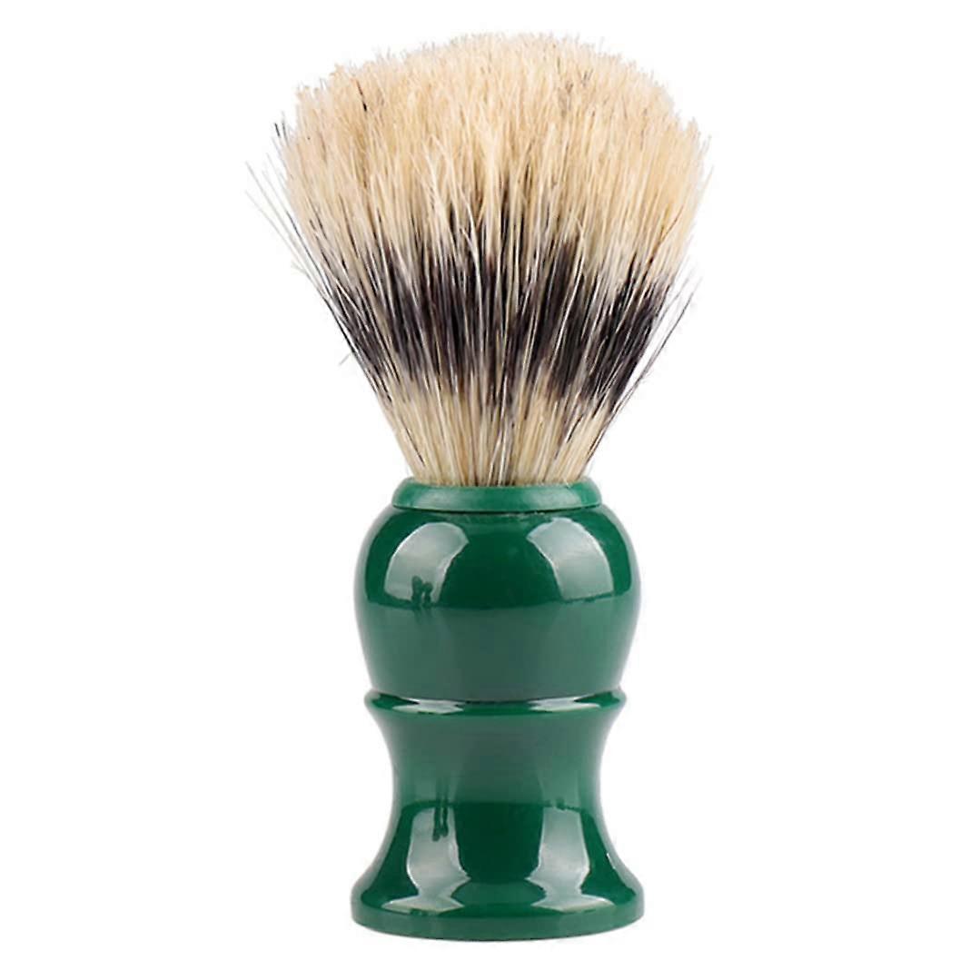 Hair Shaving Brush with Green Handle and Bristle for Safety Razor Neck Sweep, Durable Shaving Tool for Men