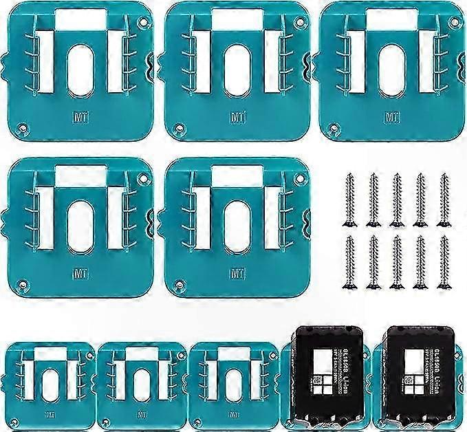 5-Pack Lithium Battery Holder for 14.4-18V Power Tools-Compatible with Multiple Models-Secure Mounting Hanger Accessory