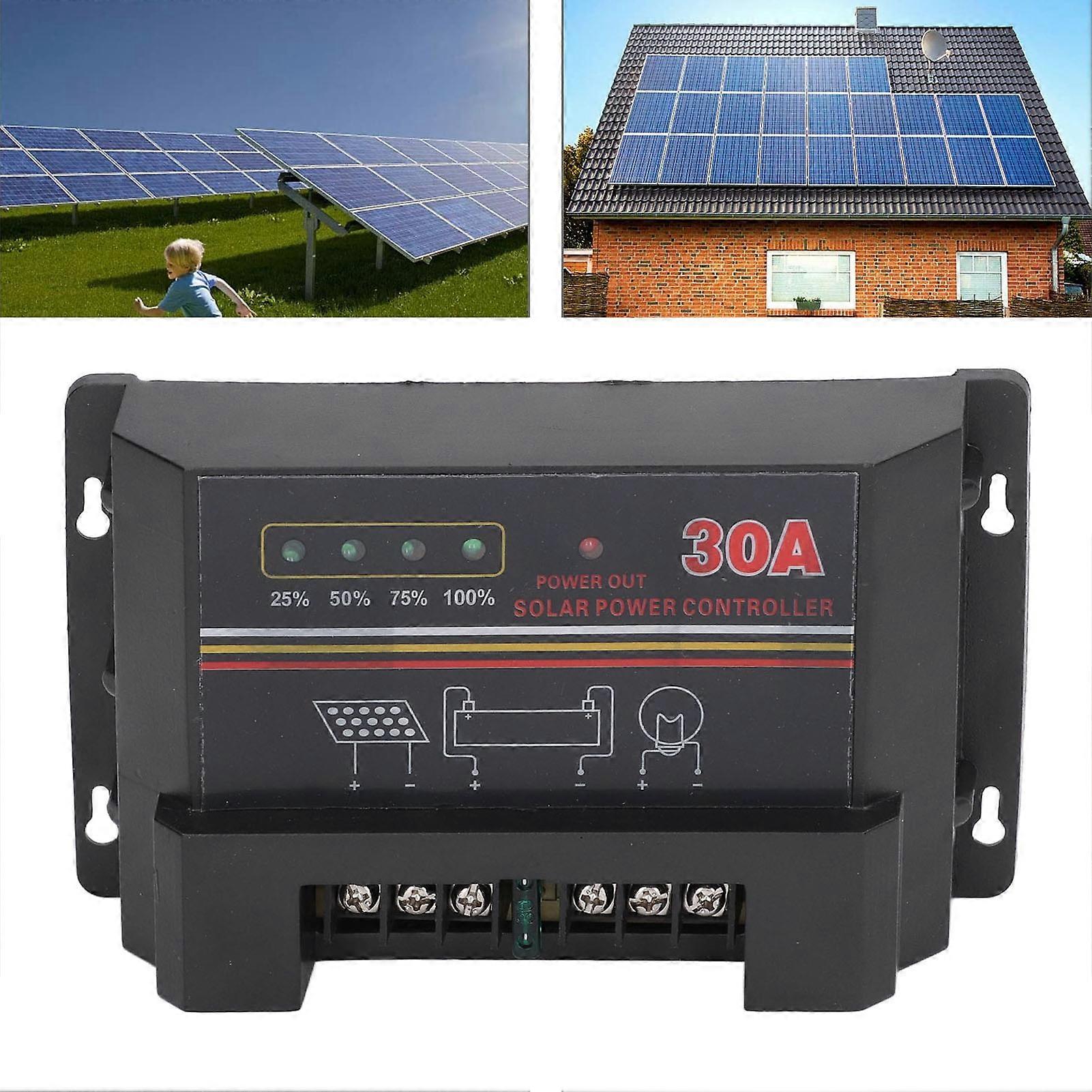 Solar Charge Discharge Controller High Speed CPU Microprocessor Multiple Protections Data Transmission 12V Solar Controller30A 