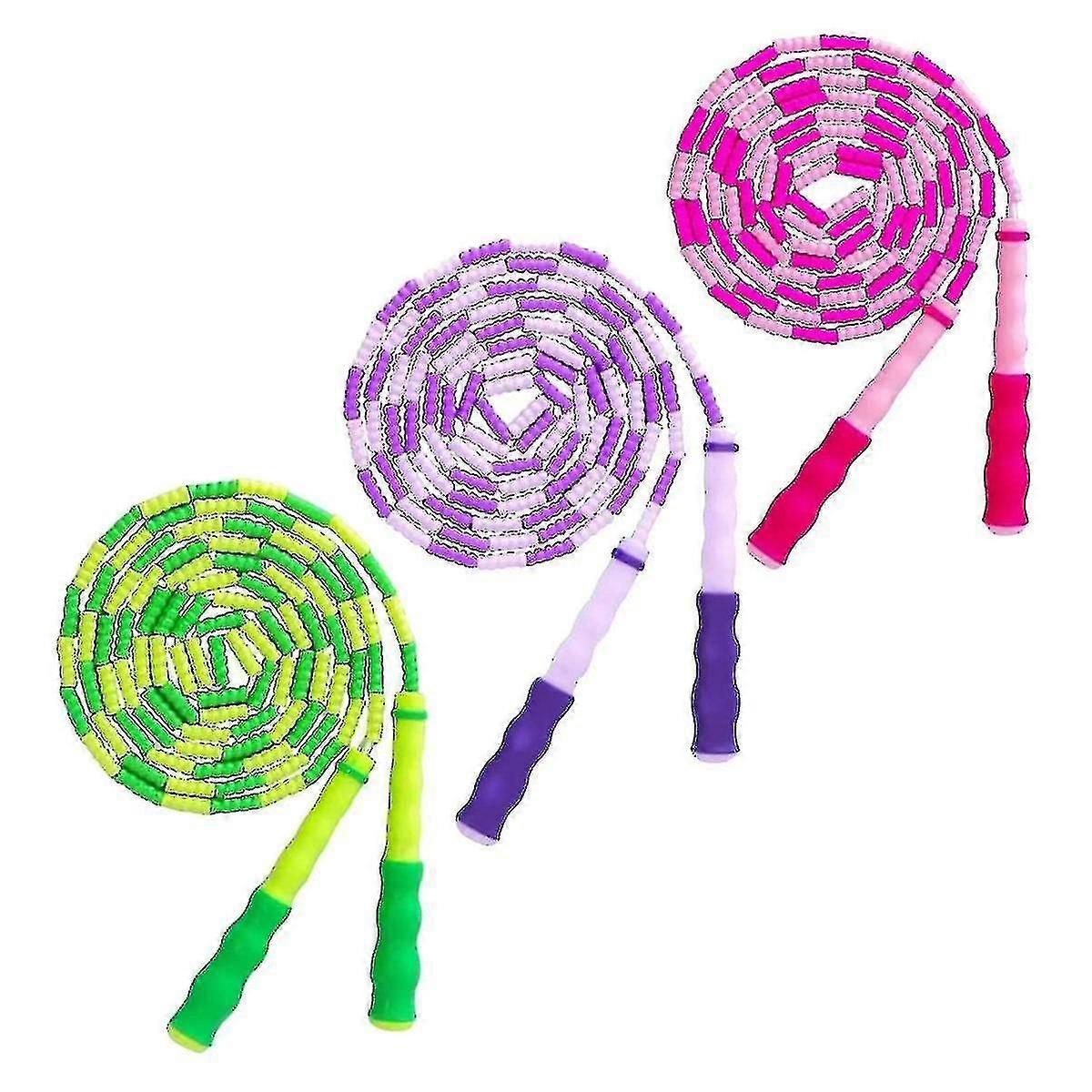 3pcs Jump Rope For Kids,soft Beaded Jump Ropes,adjustable Skipping Rope, Segmented Rope, Training 9