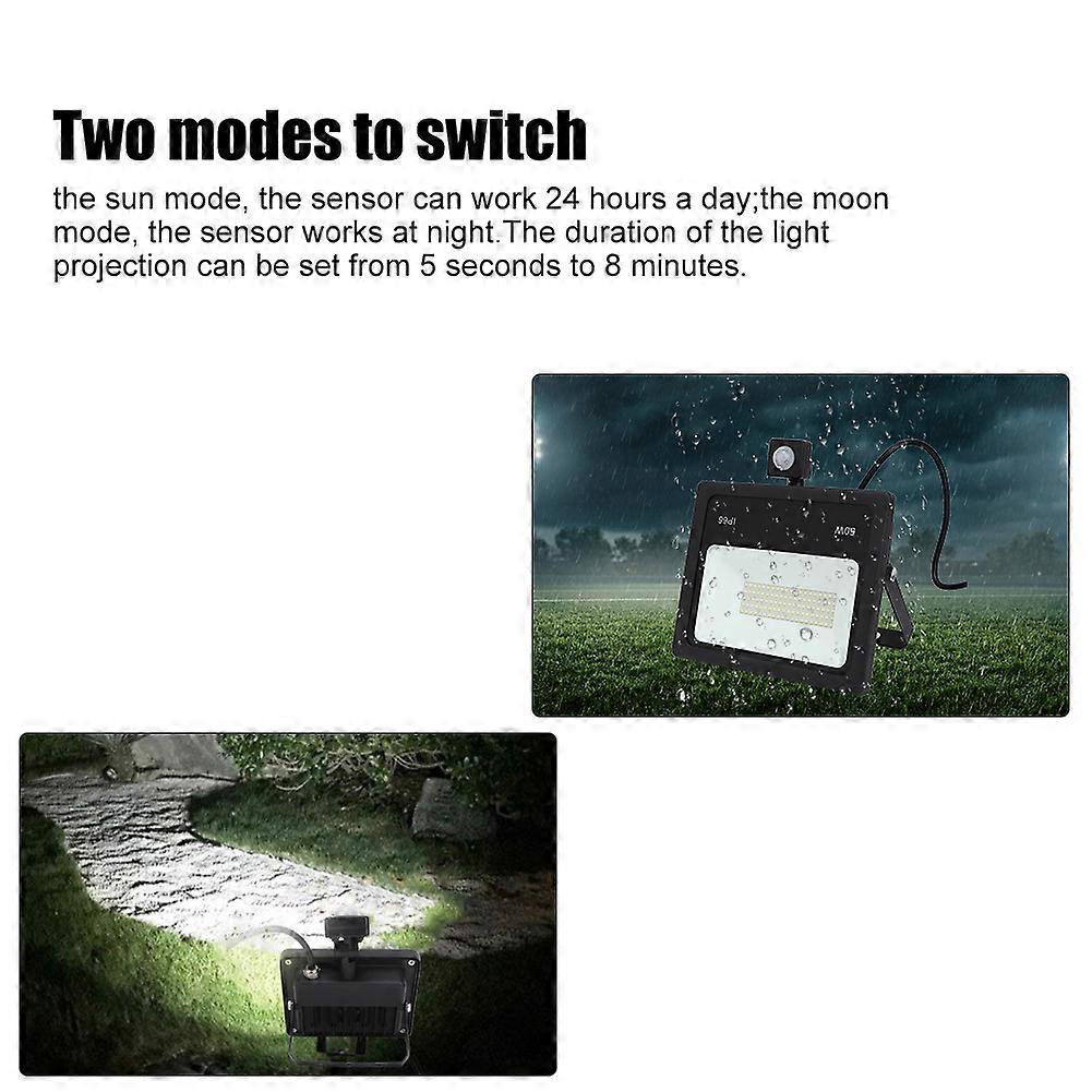 50W Thin LED Induction Floodlight 23x5.5x24cm Warm White