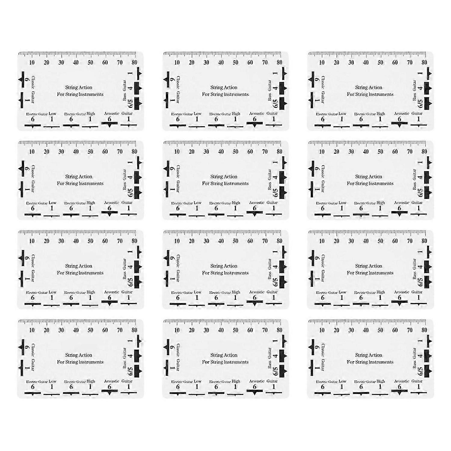 12pcs Plastics Caliper Guitar Chord Caliper Card Measuring Tool