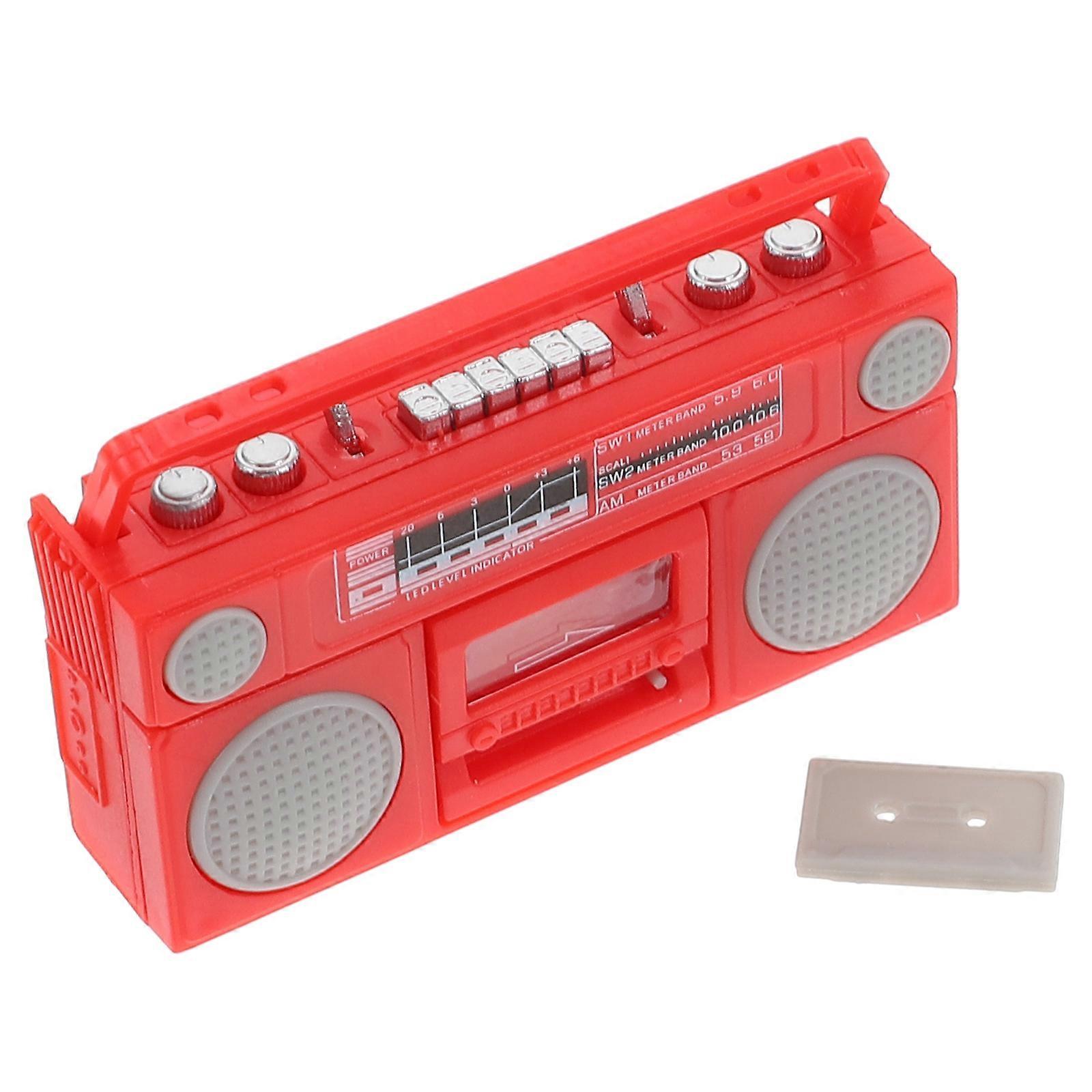 Simulated Radio for Decor Mini House Radio Model Red Plastic