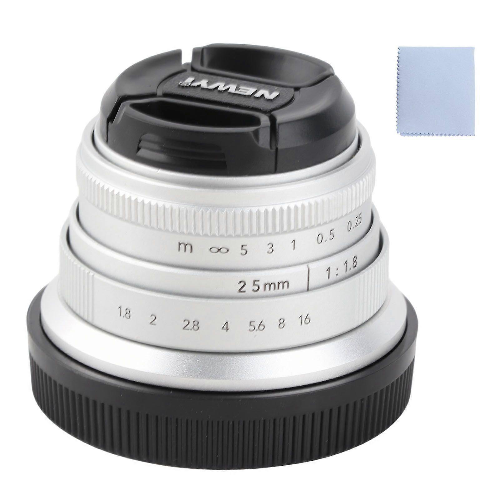 25mm F1.8 Mark II Large Aperture APSC Manual Focus Fixed Lens Fit for M Mount M M2 M3 M5 M6 M10 M100 M50 M200 Silver