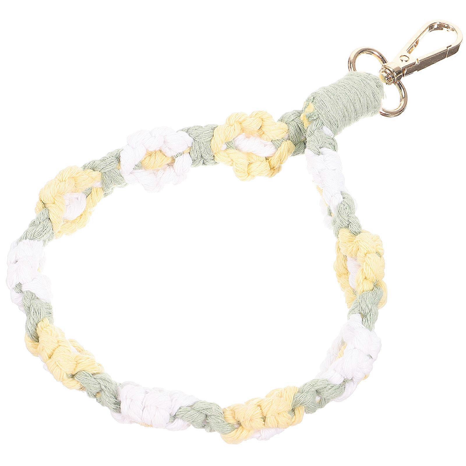 Multi-Color Woven Daisy Flower Keychain for Decoration 4Pcs Cotton Thread