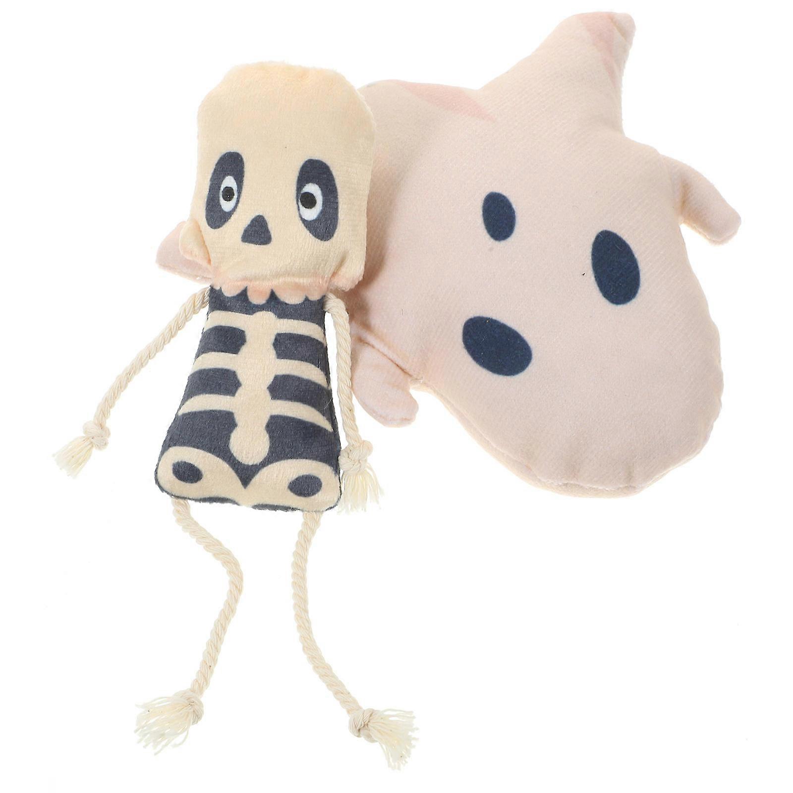 Plush Cat Toy Ghost Skull Shape for Pet Playing 6Pcs Collection
