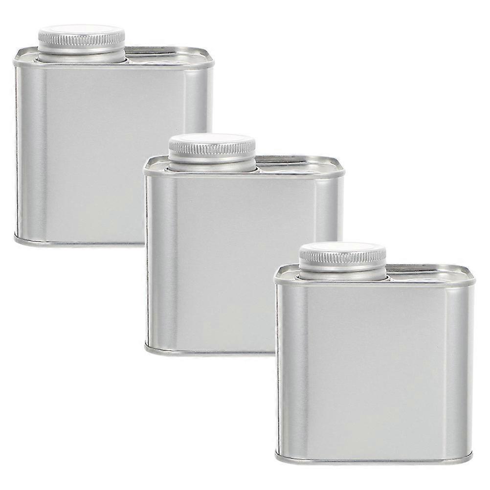 Coffee Storage Container Square Tea Jars for Restaurants Silver Tin Material Moisture Proof 3Pcs