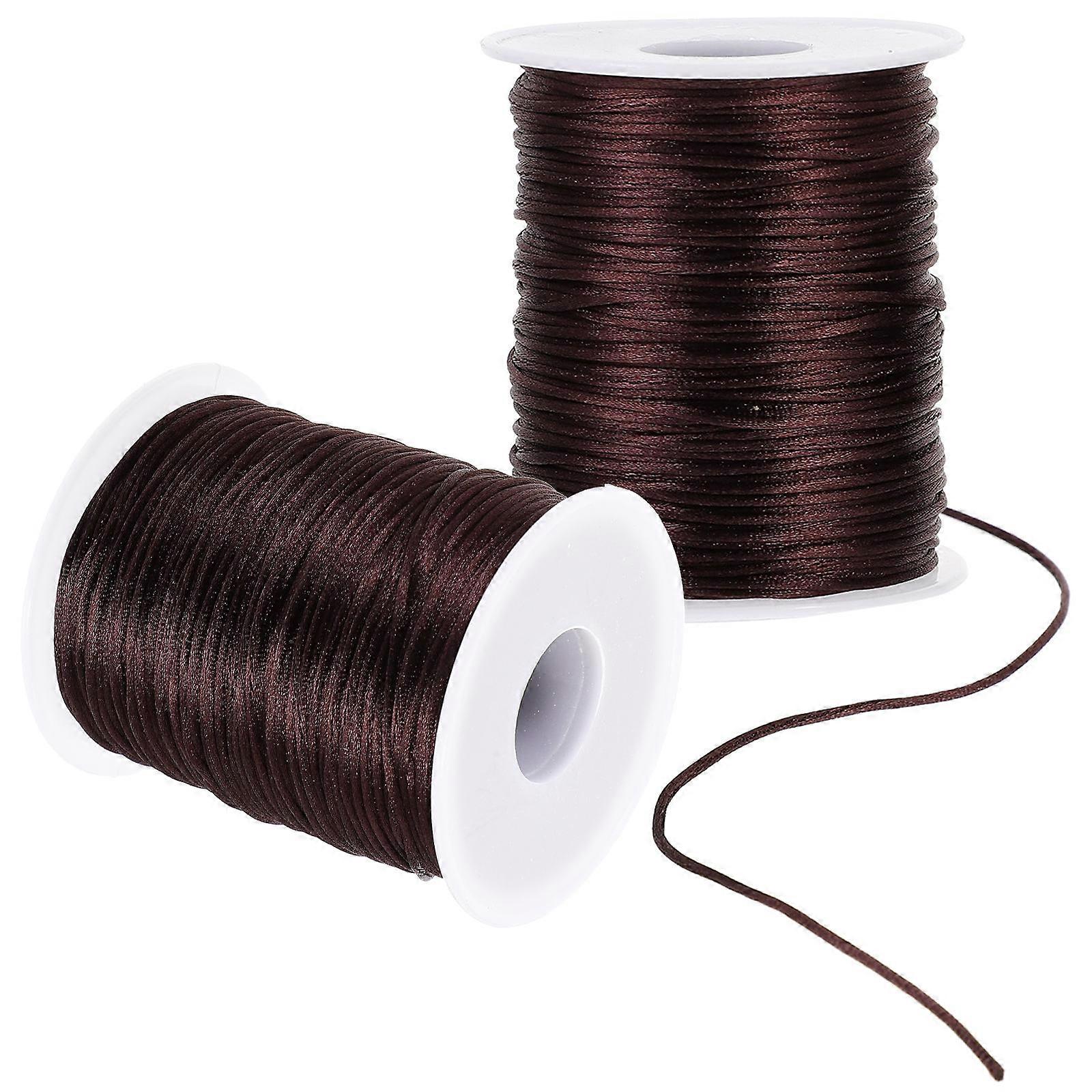 Thread for Crocheting Crochet Thread Roll for Diy Projects Car Cushion Coffee Chinlon Material for Craft Making 2 Rolls
